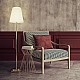 ابجورة طويله ارضيه لون ذهبي بتصميم هادئ وأنيق مع اضاءة فخمة ارتفاع 163 سم