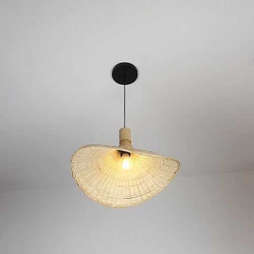 ثريا حبال علاقي مفرد ذهبي بتصميم قشة جميل وحديث واضاءة أنيقة وفاخرة قاعدة بيضاء. مقاس 40 سم