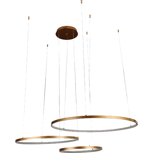 نجف مودرن 3حلقات ذهبي لون الانارة اصفر 75 واط ثلاثي