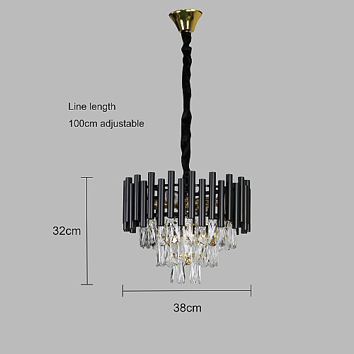 نجف مودرن غطاء اسود مع ذهبي E14*5L قطر 400 ملم