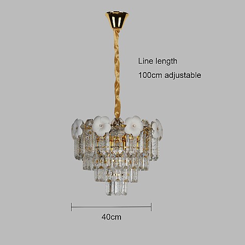 نجف كريستال ذهبي E14*5L قطر 400 ملم