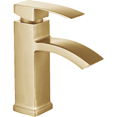 خلاط مغسلة قصير شلال ذهبي مطفي مع ليات