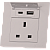 فيش ثلاثي مع منفذ يو اس بي USB مع تايب سي TYPE-C لون ابيض ساده توفل
