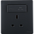 فيش ثلاثي مع منفذ يو اس بي USB ابوغطاء لون اسود بيانو