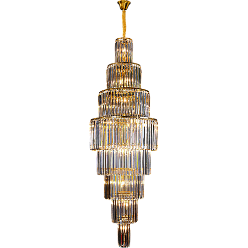 نجف قطعين كريستال  ذهبي قطر 600 ارتفاع 1800 CM سم