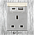 فيش ثلاثي مع منفذ يو اس بي USB مع تايب سي TYPE-C لون فضي توفل
