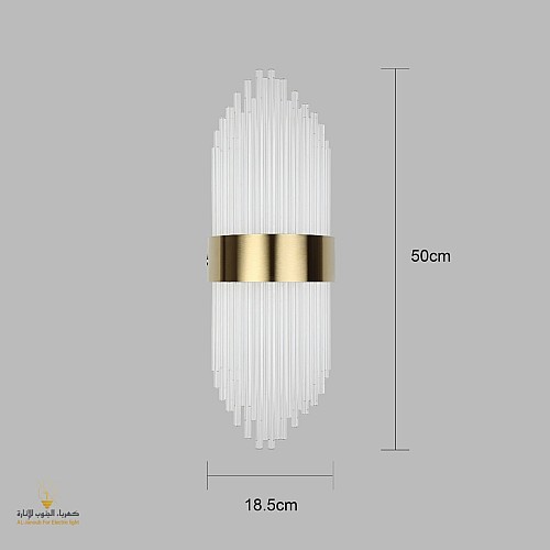 إضاءة جدارية بالبطارية حديث شكل ذهبي بتصميم هندسي جميل لون الانارة أصفر 7 واط تعمل بالبطارية شحن.