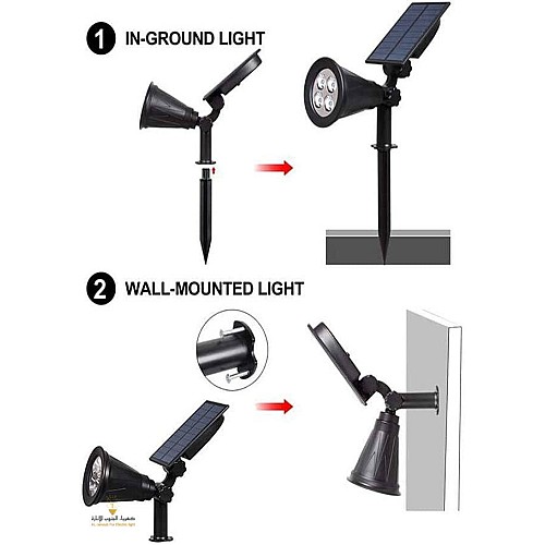 كشاف حديقة غرس ازرق طاقة شمسية متحرك 7 عدسات تعمل بالحساس ضوء 2 واط .