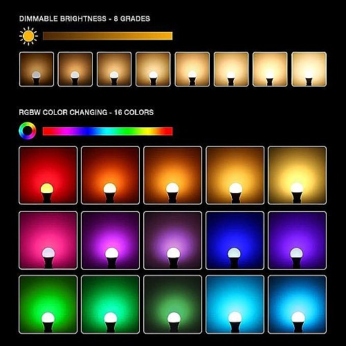 لمبة كروي ملون RGB متعددة الالوان مع ريموت تحكم 5 واط E27.