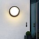إنارة جدارية خارجية كشاف بوابة بتصميم دائرة بإضاءة هادئة ومريحه لون الإنارة اصفر 12 واط.