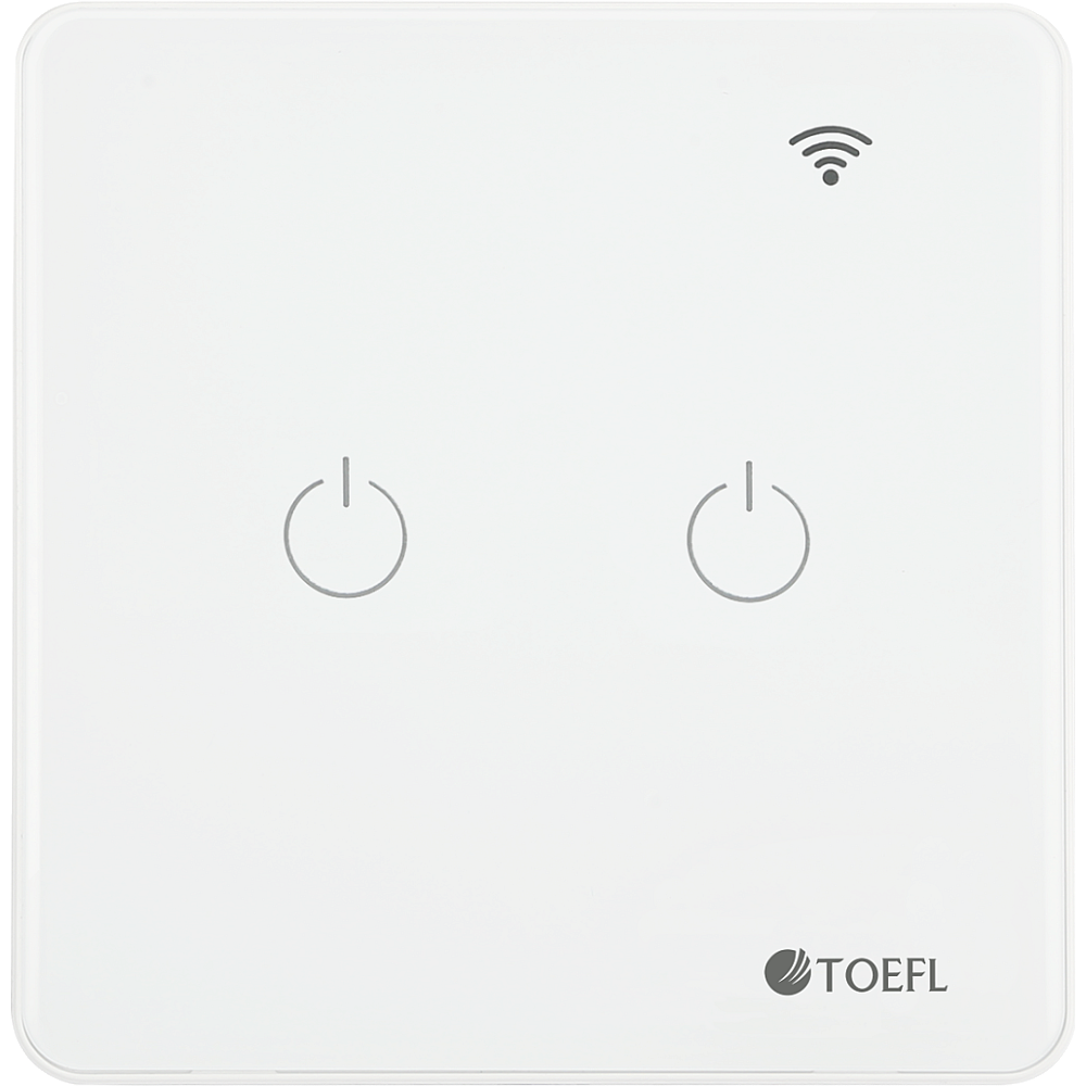مفتاح الذكي ثنائي تحكم عن بعد WiFi سهل الاستخدام يعمل باللمس تحكم بالجوال متوافق مع اليكسا وجوجل هوم.
