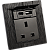 فيش ثلاثي مع منفذ يو اس بي USB مع تايب سي TYPE-C لون اسود حجري توفل