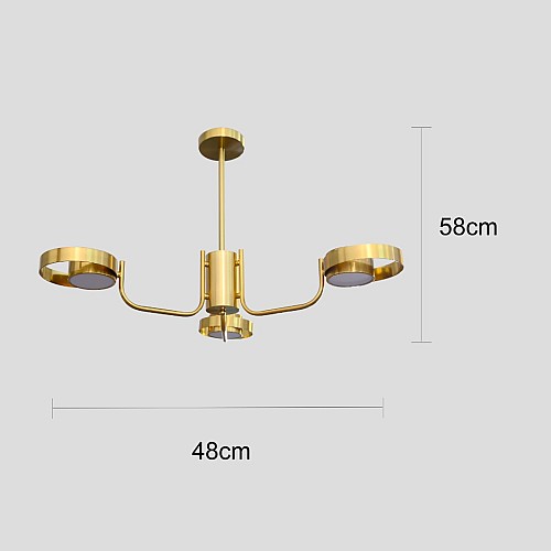 ثريا دريم كلاسيك ثلاثي الاضاءة لون الشكل ذهبي إضاءة سقف كلاسيك متعددة الألوان ( شمسي + اصفر + ابيض ) اضاءة مشرقة وجميلة.