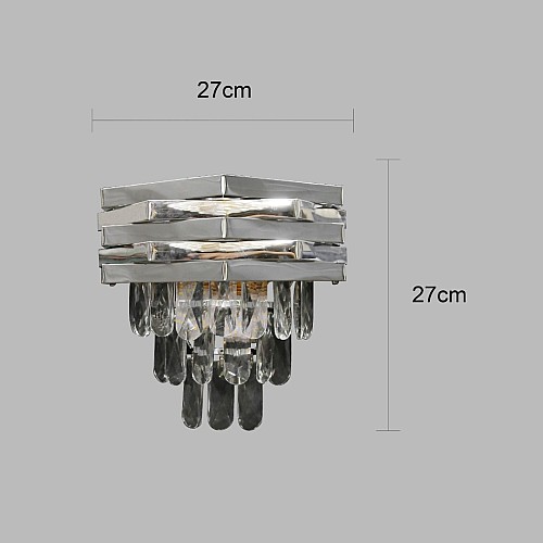 إضاءة شيمر جدارية كريستال مودرن فضي E14 *2L