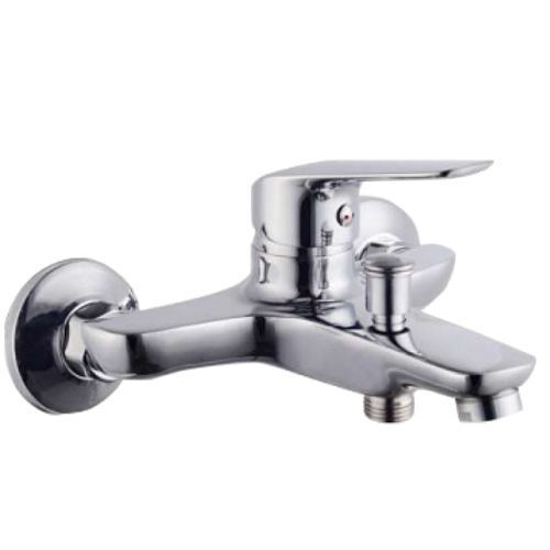 خلاط دش زنك مع سماعة مستطيل طقم كروم