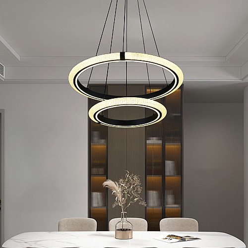 نجف مودرن اسود مع لون الانارة 3اضاءات 125 واط مجوز