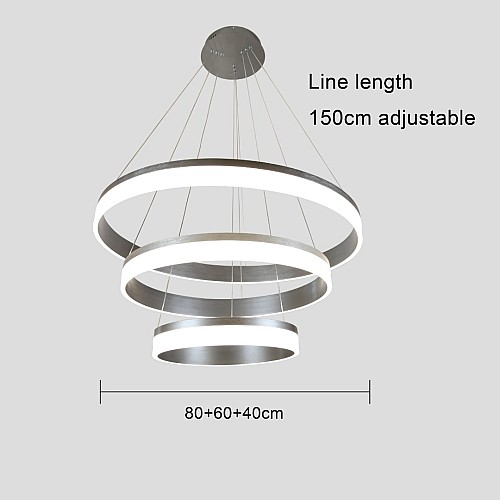 علاقي مودرن 3حلقات رمادي لون الانارة 3اضاءات 135 واط