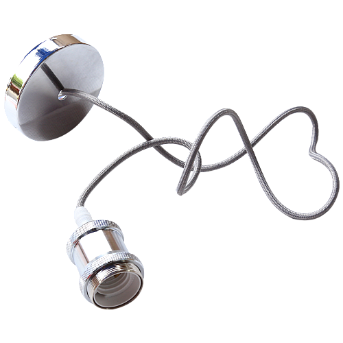 كبس حديد علاقي مفرد طول 2 متر مع هولدر فضي (سلك قماش)