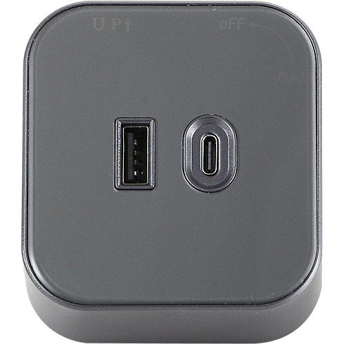 راس فيش مجرى مربع جرافيت مجوز USB+TYPE-C توفل راس فيش مجرى مربع جرافيت مجوز USB+TYPE-C توفل