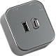 راس فيش مجرى مربع جرافيت مجوز USB+TYPE-C توفل راس فيش مجرى مربع جرافيت مجوز USB+TYPE-C توفل