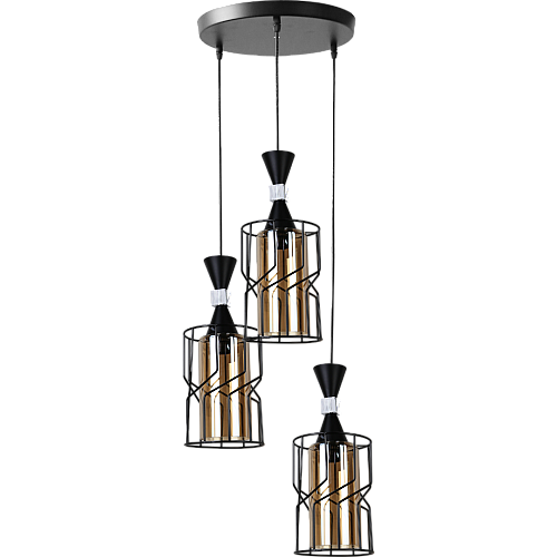 علاقي ثلاثي مودرن اسود E27*3L