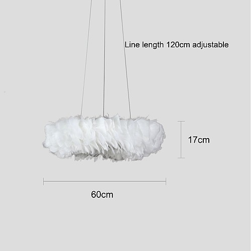 نجف مودرن ريش ابيض E27*8L قطر 60 سم