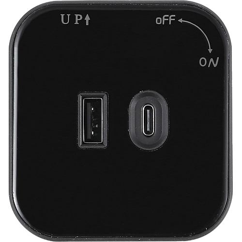 راس فيش مجرى مربع اسود مجوز USB+TYPE-C توفل راس فيش مجرى مربع اسود مجوز USB+TYPE-C توفل