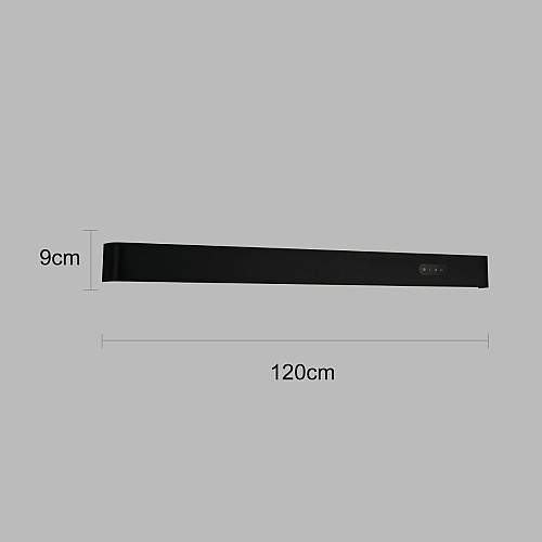 ابليك جداري مودرن 120 سم اسود مع لون الانارة 3اضاءات