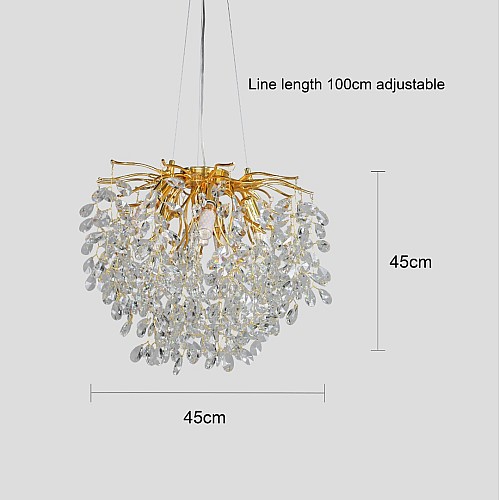 نجف مودرن ذهبي مع شفاف E14*6L مقاس 450 ملم