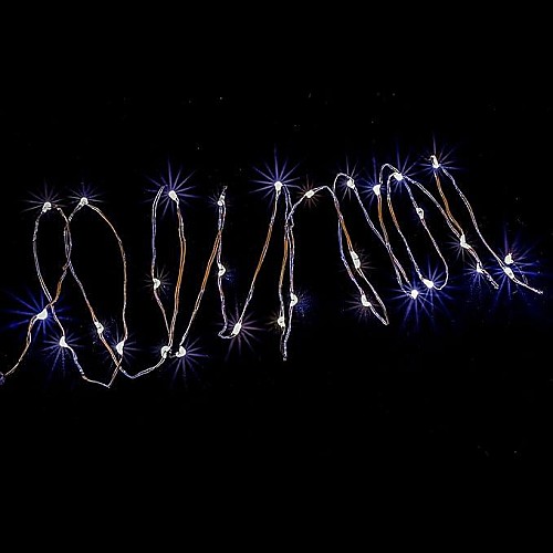 اضاءة عقد زينة LED لون الانارة اصفر تعمل بالبطارية طول 10 متر
