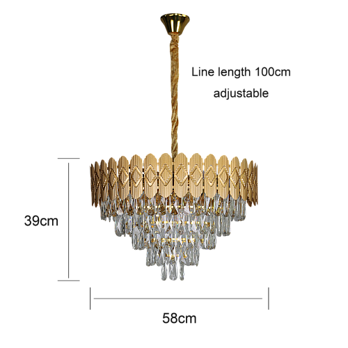 نجف مودرن ذهبي E14*9L قطر 600 ملم