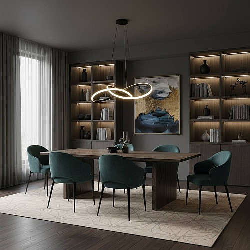 علاقي مودرن اسود لون الانارة 3 اضاءات واط 60 قطر 40 سم