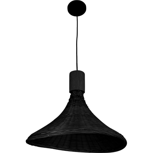 علاقي قش مفرد اسود E27 قطر 30 سم