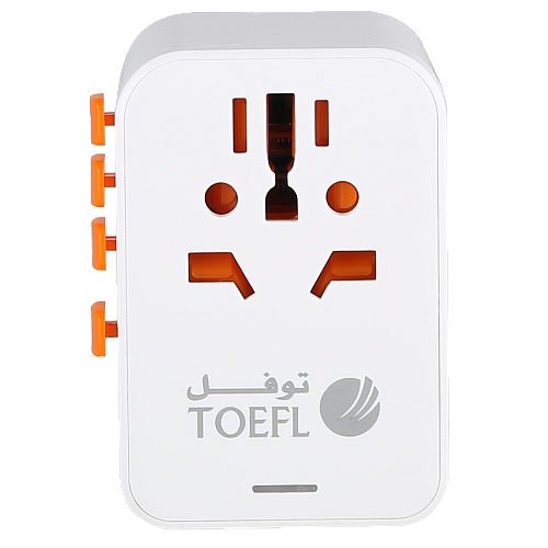 قسام محول سفر عالمي 100 واط دولي مع 5 منافذ شحن USB (3 USB C) منفذ عالمي للولايات المتحدة الى اوروبا والمملكة المتحدة واستراليا وايرلندا (النوع C/G/A/I)