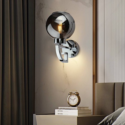 إضاءة ابليك حائط مودرن فضي E27*1L