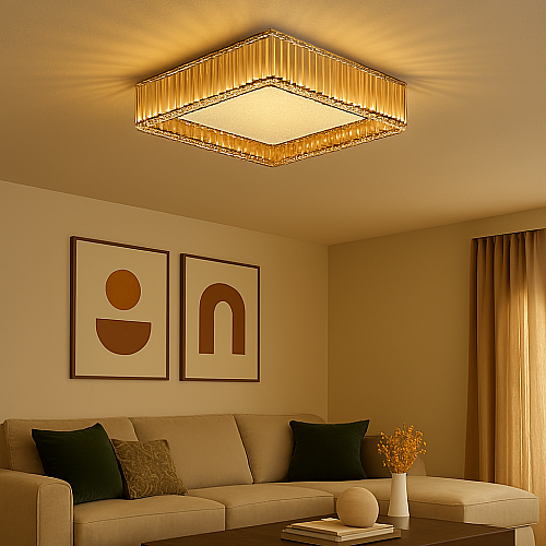 نجف مودرن فضي لون الانارة 3 اضاءات مقاس 600*600 ملم 95 واط