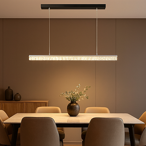 نجف مودرن فضي لون الانارة 3 اضاءات 25 واط مقاس 1.2M ملم