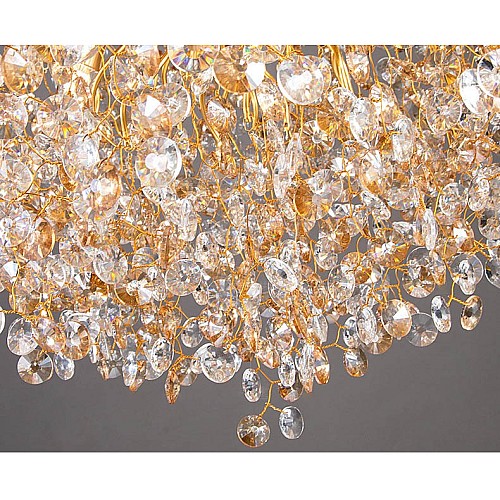 نجف مودرن ذهبي شفاف عسلي E14*15L قطر 100 سم