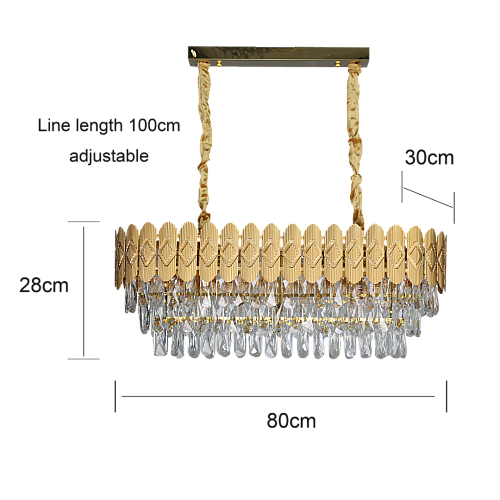 نجف مودرن ذهبي 800*300 E14*10L