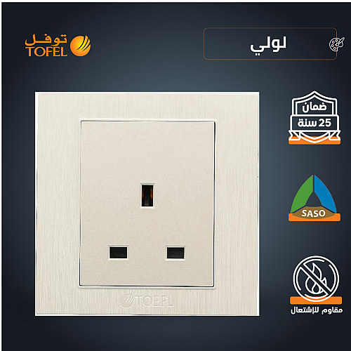 فيش ثلاثي 13 امبير لون لولي فاخر توفل