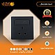 فيش ثلاثي مع منفذ يو اس بي USB ابوغطاء لون اسود بيانو