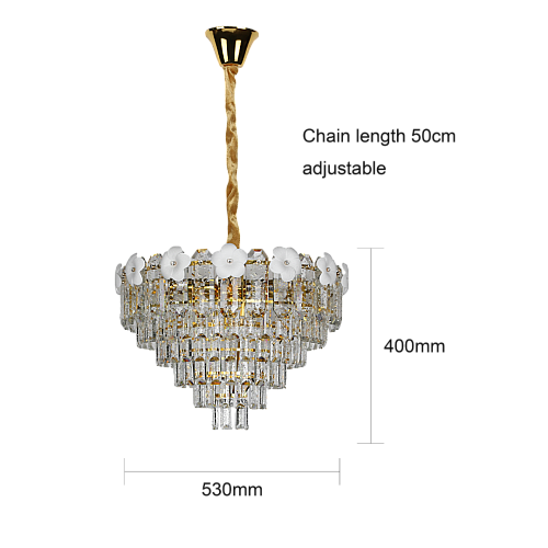 نجف كريستال ذهبي E14*9L قطر 600 ملم نجف كريستال ذهبي E14*9L قطر 600 ملم