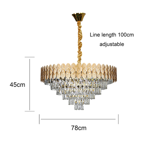 نجف مودرن ذهبي E14*15L قطر 800 ملم