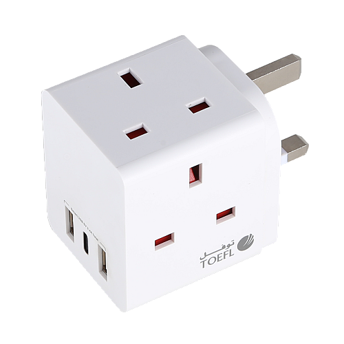 قسام توفل موزع افياش كهرباء 2USB+ TYPS