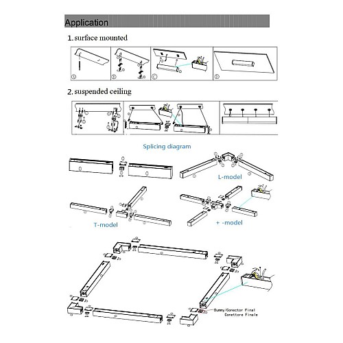  صورة منتج كشاف مسطرة ( قابلة للتوصيل ) معلقة او لطش مقاس 30 سم غطاء اسود لون الانارة شمسي كريمي 12 واط موديل TF984/12W/BK+NW