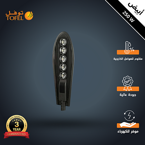 كشاف خارجي لون الانارة أبيض مع خلية حساس ضوء 5 عدسات 250 واط