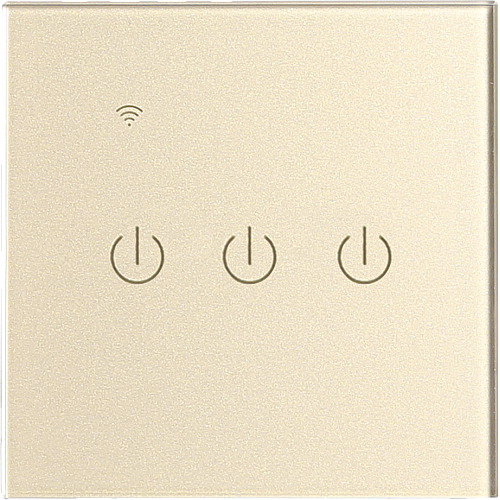 مفتاح ثلاثي غطاء ذهبي ذكي تحكم عن بعد Wifi سهل الاستخدام يعمل باللمس تحكم بالجوال متوافق مع اليكسا وجوجل هوم توفل