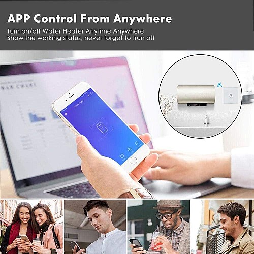 مفتاح ذكي مكيف Wifi عن بعد بالهاتف الجوال ( المكيف الشباك )غطاء ابيض بقدرة تحمل 40 امبير توفل