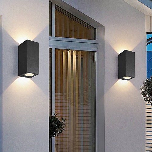 كشاف بوابة جداري اسود مجوز إضاءة فوق و تحت قاعدة لمبة تركيب GU10