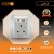فيش ثلاثي مع منفذ يو اس بي USB مع تايب سي TYPE-C لون فضي توفل